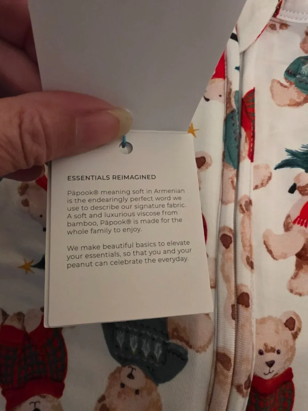 Posh Peanut Christmas Teddy Bear — 3–6 Months